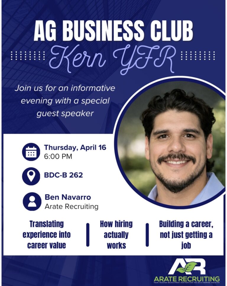 Agriculture Business Club Informative Event flier